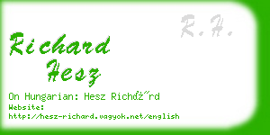 richard hesz business card